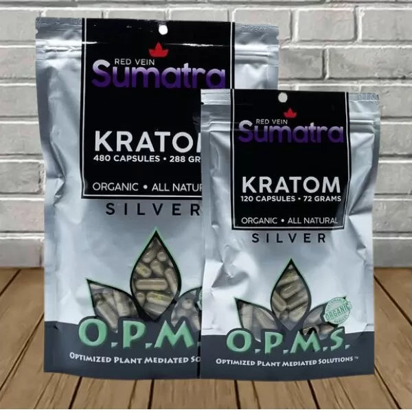 OPMS Silver Kratom Capsules | Red Vein Sumatra Best Sales Price - Kratom