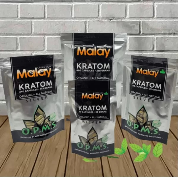 OPMS Silver — Green Vein — Malay Kratom Capsules Best Sales Price - Kratom