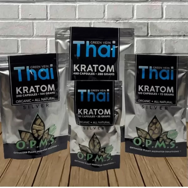 OPMS Silver – Green Vein – Thai Kratom Capsules Best Sales Price - Kratom