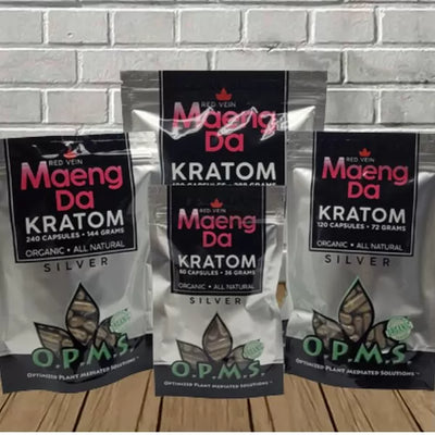 OPMS Silver Kratom Capsules | Red Vein Maeng Da Best Sales Price - Kratom