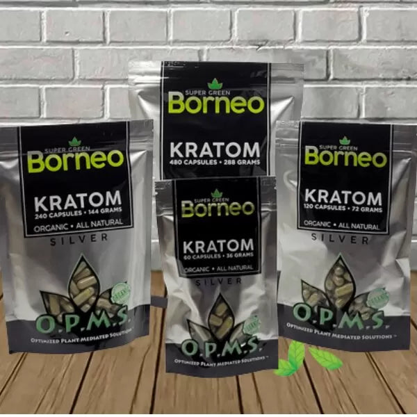 OPMS Silver Kratom Capsules | Super Green Borneo Best Sales Price - Kratom