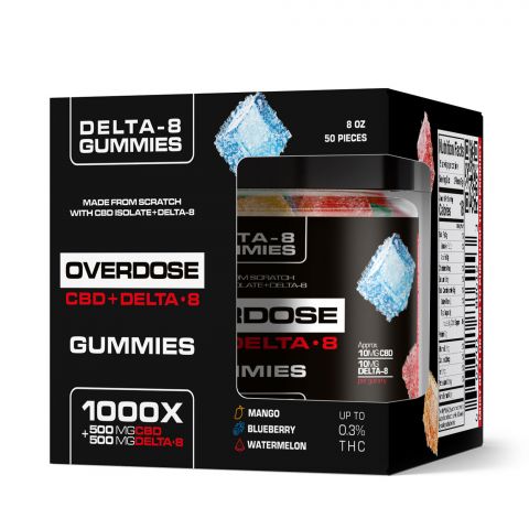 OVERDOSE CBD & Delta-8 THC Gummies 1000X