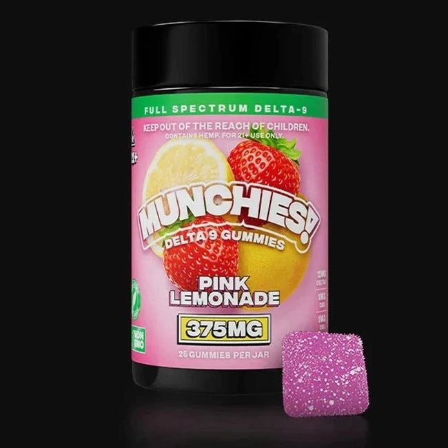 Delta Munchies Pink Lemonade Delta 9 Gummies 375mg/600mg Best Sales Price - Gummies