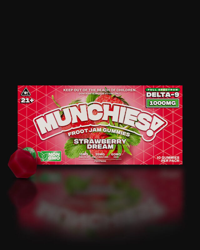 Delta Munchies Strawberry Dream 1000mg Delta 9 Gummies Best Sales Price - Gummies