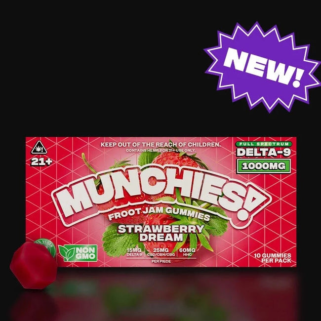 Delta Munchies Strawberry Dream 1000mg Delta 9 Gummies Best Sales Price - Gummies