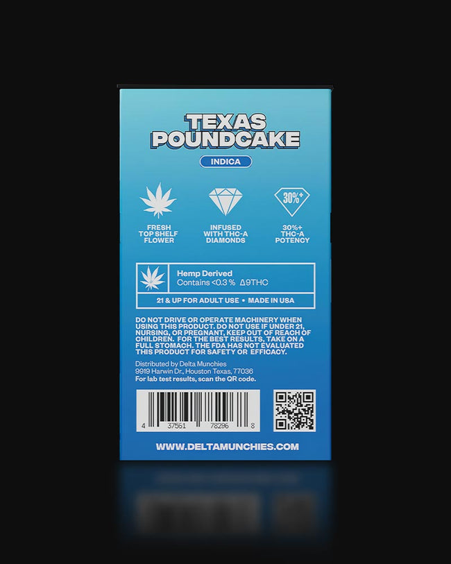 Delta Munchies Texas Poundcake 1g THCA Infused Prerolls (5 Pack) Best Sales Price - Pre-Rolls