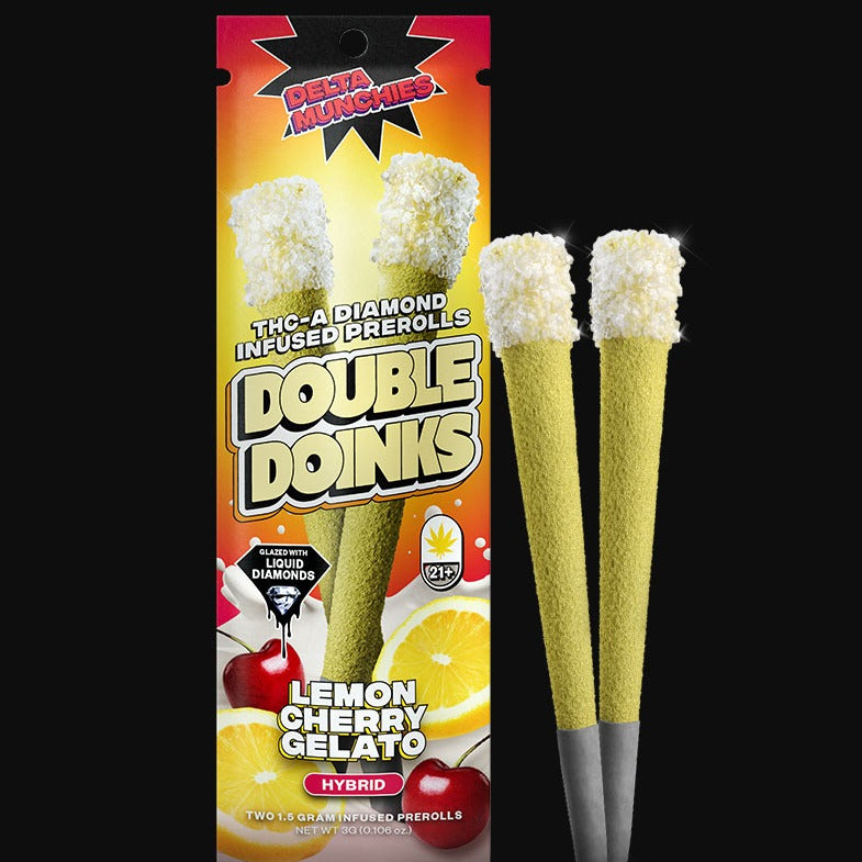 Delta Munchies Lemon Cherry Gelato Infused Prerolls (2 Pack) Best Sales Price - Pre-Rolls