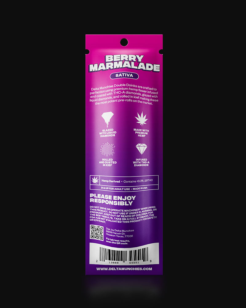 Delta Munchies Berry Marmalade Infused Prerolls (2 Pack) Best Sales Price - Pre-Rolls