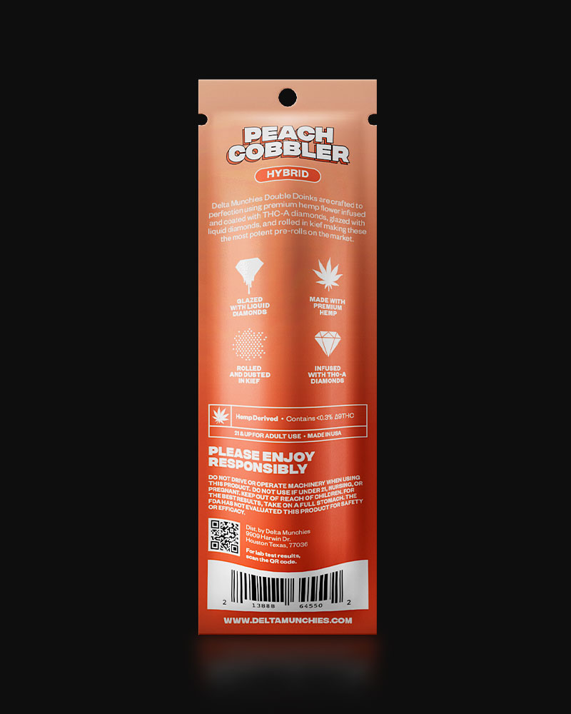 Delta Munchies Peach Cobbler Infused Prerolls (2 Pack) Best Sales Price - Pre-Rolls