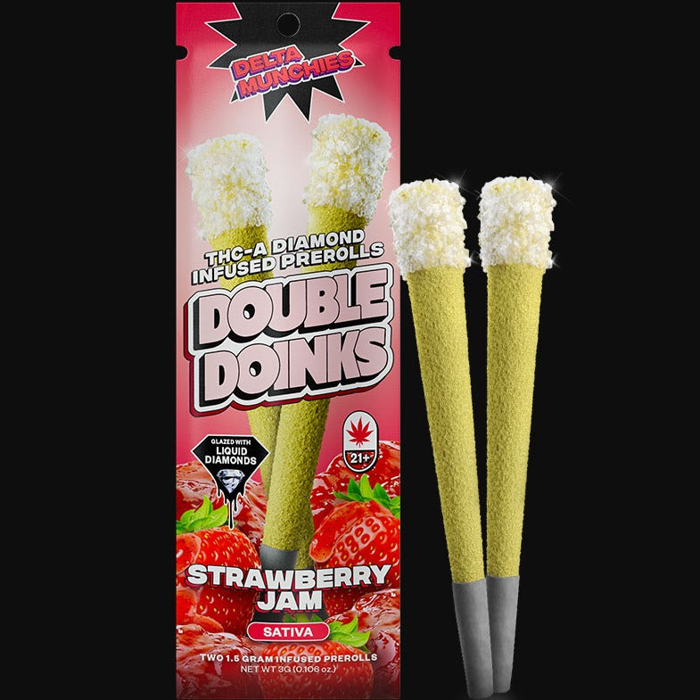 Delta Munchies Strawberry Jam Infused Prerolls (2 Pack) Best Sales Price - Pre-Rolls