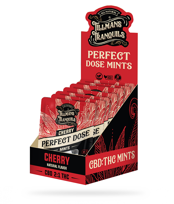 Tillmans Tranquils Cherry Perfect Dose 5mg CBD 2.5mg THC Mints Best Sales Price - Gummies