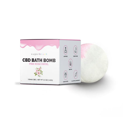 Sugar and Kush Pink Rose Swirl CBD Bath Bomb Best Sales Price - Beauty