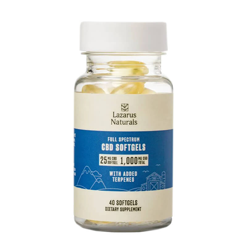 Full Spectrum CBD Capsules – 25mg – Lazarus Naturals Best Sales Price - Edibles