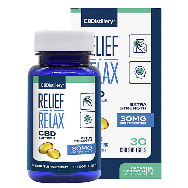 Relief + Relax Broad Spectrum CBD Capsules –& CBDistillery Best Sales Price - Edibles