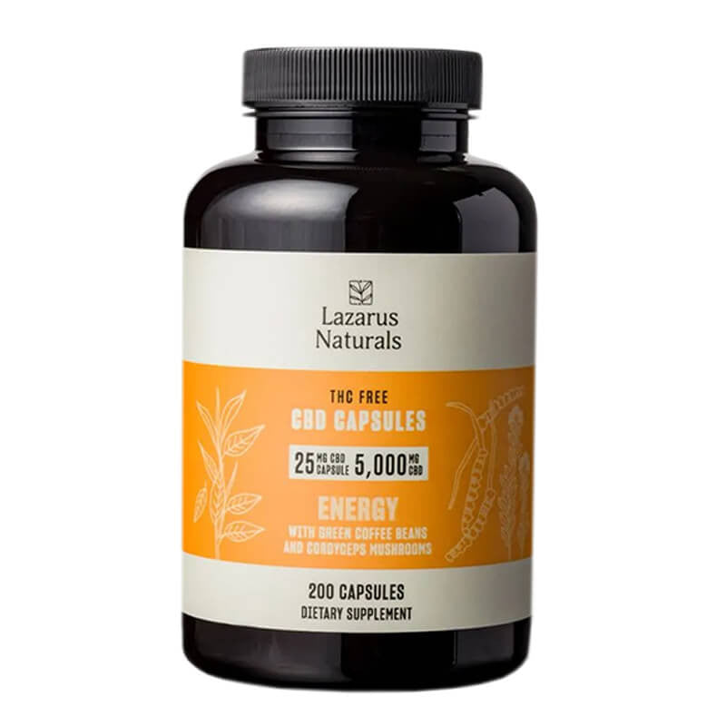 High Potency CBD Isolate Capsules – Energy Blend – Lazarus Naturals Best Sales Price - Edibles