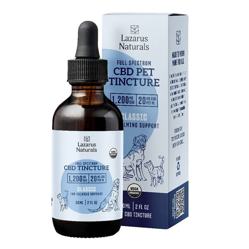Full Spectrum CBD Pet Tincture – Classic Calming Formula – Lazarus Naturals Best Sales Price - Pet CBD