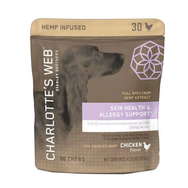 Skin Health & Allergy Support CBD Dog Chews – Chicken – Charlotte’s Web Best Sales Price - Pet CBD