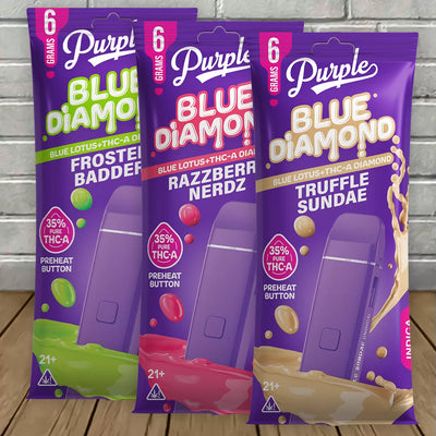 Purple Blue Diamond Blue Lotus + THCa Diamonds Disposable 6g Best Sales Price - Vape Pens