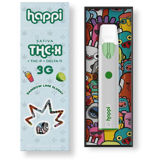 Happi Rainbow Lime Slushy - 3G THC-X Disposable (Sativa) Best Sales Price - Vape Pens