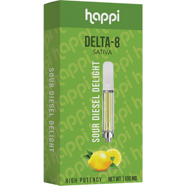 Happi Sour Diesel Delight - Delta-8 (Sativa) Best Sales Price - Vape Cartridges