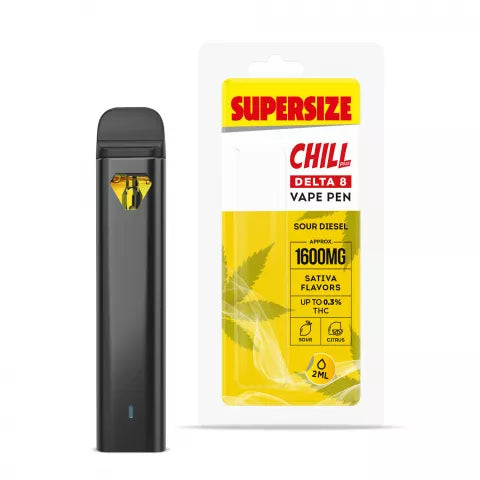 Sour Diesel Strain Vape -Sour Diesel Vape Delta 8 THC - Disposable - Chill - 1600mg Best Sales Price - Vape Pens