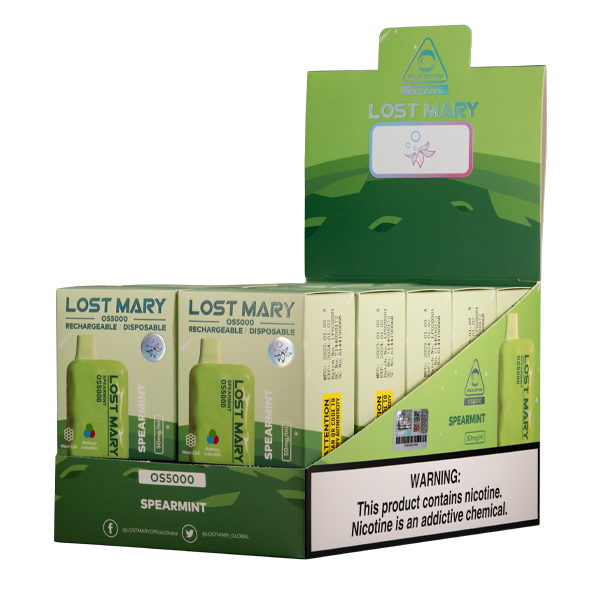 lost mary os5000 lemon mint Lost Mary Mint Vapes Lemon Mint Lost Mary OS5000 Disposable Vape Lost Mary  MT35000 Turbo Disposable .99 main image 1