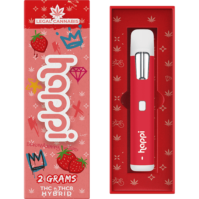 Happi Strawberry Smiles - 2G Disposable (Hybrid) Best Sales Price - Vape Pens