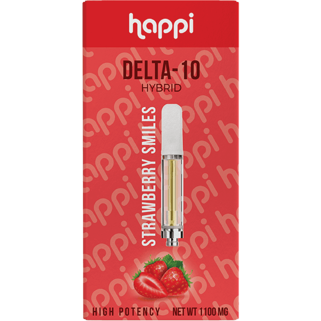 Happi Strawberry Smiles - Delta-10 (Hybrid) Best Sales Price - Vape Cartridges