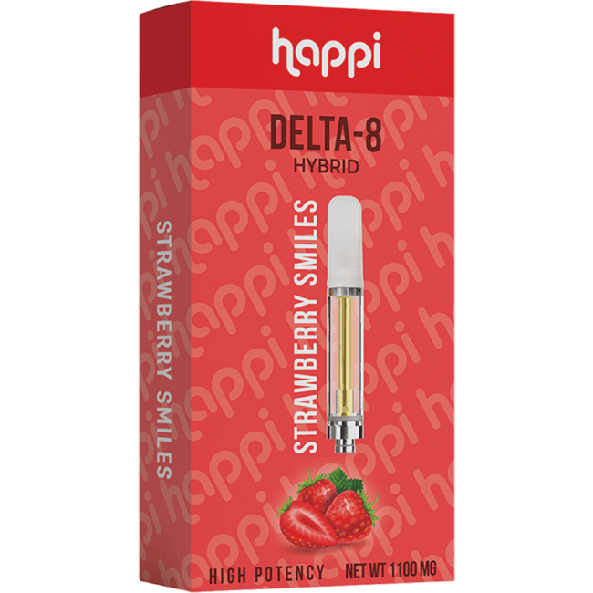 Happi Strawberry Smiles - Delta-8 (Hybrid) Best Sales Price - Vape Cartridges