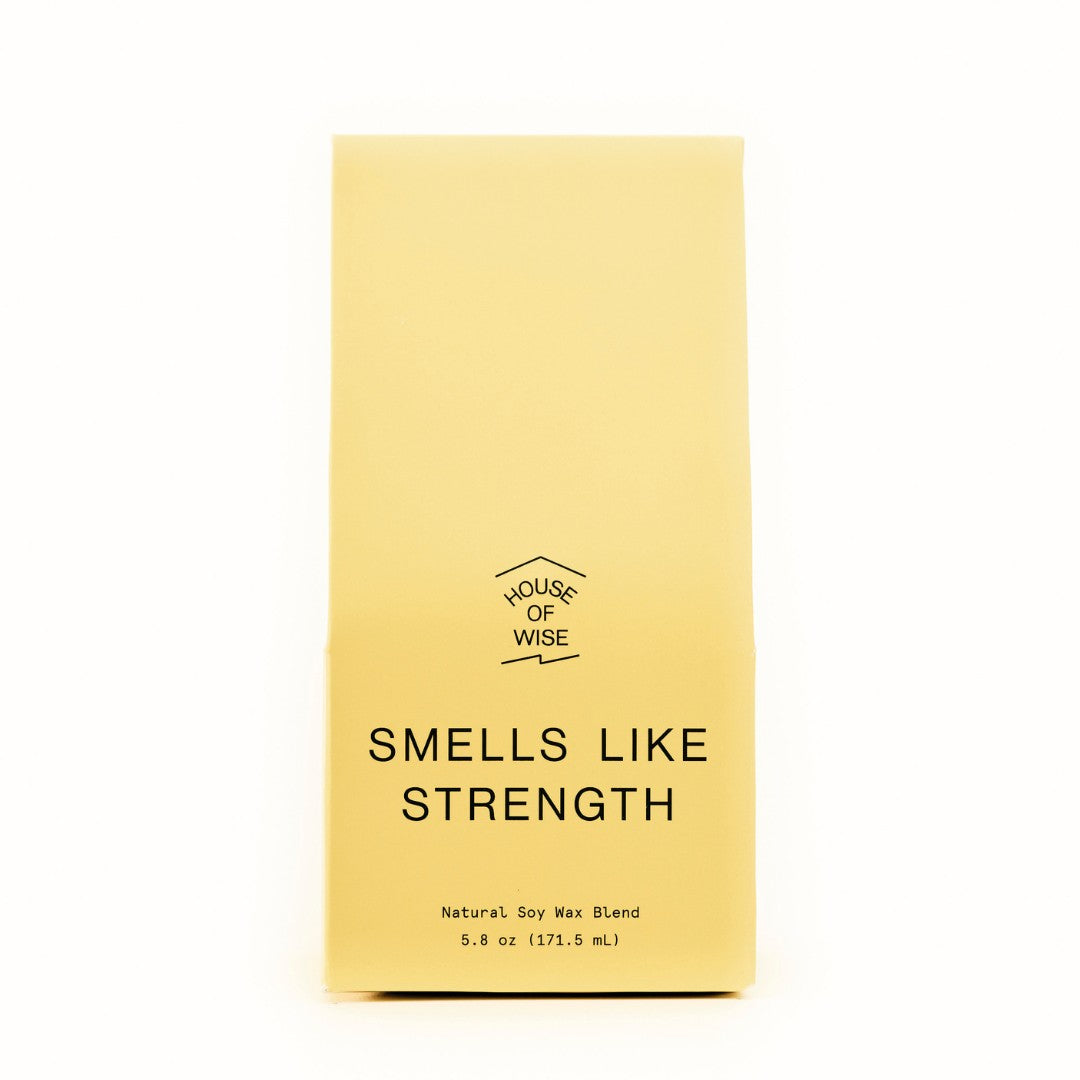 House of Wise Smells Like Strength Candle (5.8oz) Best Sales Price - Smoke Odor Eliminators