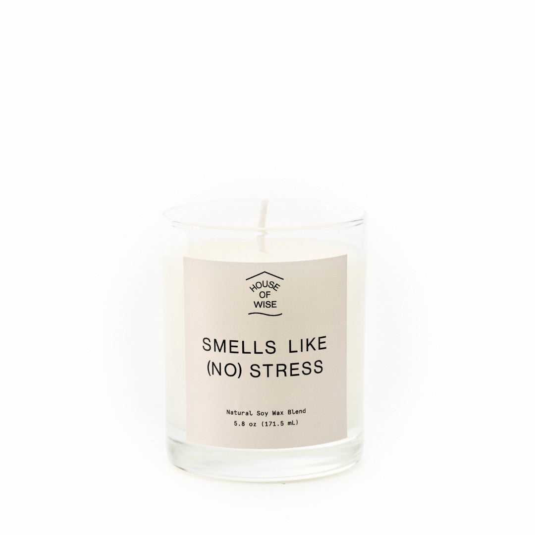 House of Wise Smells Like (NO) Stress Candle (5.8oz) Best Sales Price - Smoke Odor Eliminators