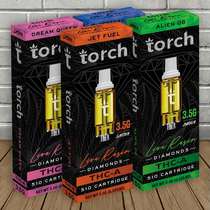 Torch Live Resin Diamonds THCa Cartridge 3.5g Best Sales Price - Vape Cartridges