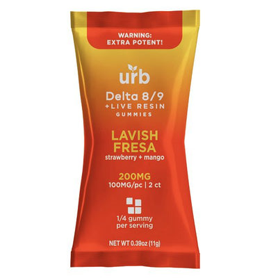 URB Delta 8 Delta 9 Live Resin Gummies 200mg | 2 Count Best Sales Price - Gummies