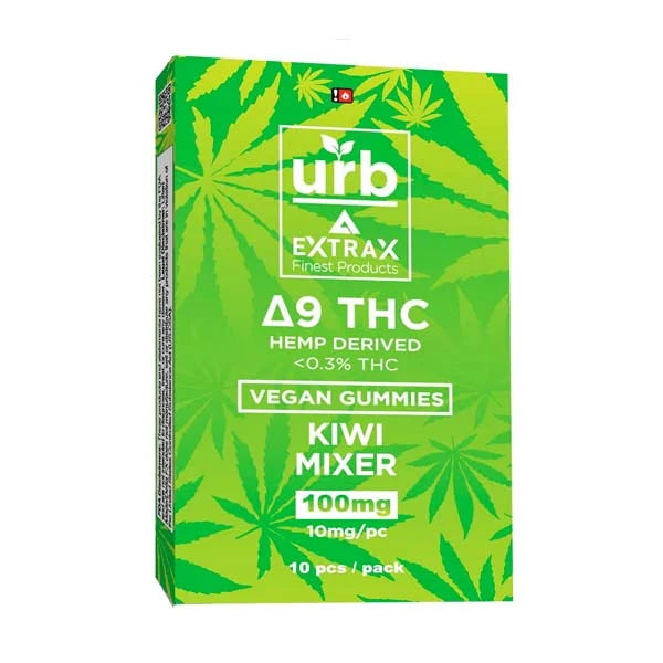 Urb Extrax Kiwi Mixer 10mg Delta 9 Gummies (10pc) Best Sales Price - Gummies