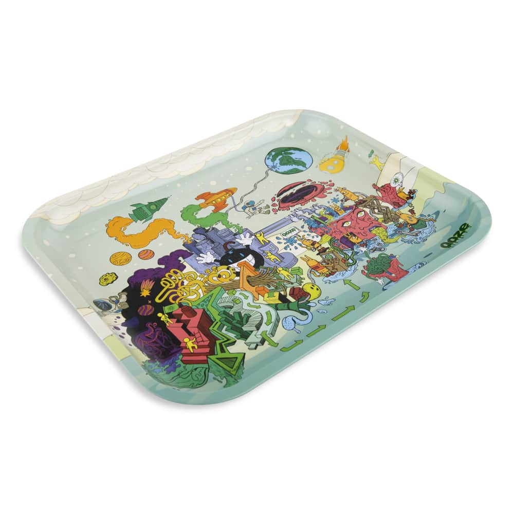 Ooze Rolling Tray - Metal - Large Best Sales Price - Rolling Papers & Supplies