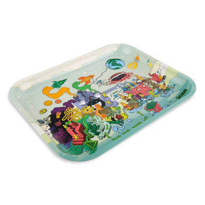 Ooze Rolling Tray - Metal - Large Best Sales Price - Rolling Papers & Supplies